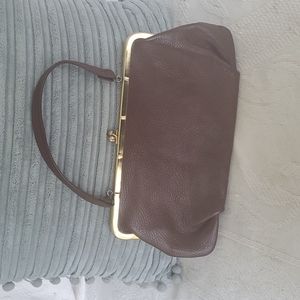 Vintage brown leather hand bag